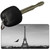 Eiffel Tower Black and White With Bird Novelty Aluminum Key Chain KC-11254