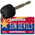 Sun Devils Arizona Centennial State License Plate Tag Key Chain KC-1825