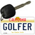 Golfer California State License Plate Tag Key Chain KC-6836