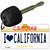 I Love California California State License Plate Tag Key Chain KC-6840