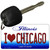 I Love Chicago Illinois State License Plate Tag Key Chain KC-10283