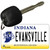 Evansville Indiana State License Plate Tag Novelty Key Chain KC-6379