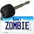 Zombie Iowa State License Plate Tag Novelty Key Chain KC-10972