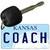 Coach Kansas State License Plate Tag Novelty Key Chain KC-6642