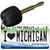 I Love Michigan State License Plate Tag Novelty Key Chain KC-6119