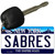 Sabres New York State License Plate Tag Key Chain KC-2298