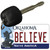 Believe Oklahoma State License Plate Tag Novelty Key Chain KC-6241
