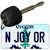 N Joy OR Oregon State License Plate Tag Key Chain KC-10340