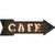 Cafe Bulb Letters Novelty Metal Arrow Sign