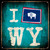 I Flag WY Novelty Square Sign