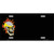 Flaming Skull Offset Metal Novelty License Plate