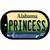 Princess Alabama Novelty Metal Dog Tag Necklace DT-10011