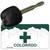 Marajuana Cross Colorado Novelty Metal Key Chain KC-12145