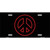 Red Peace Sign Metal Novelty License Plate