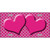 Pink White Quatrefoil Hot Pink Center Hearts Metal Novelty License Plate