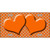 Orange White Quatrefoil Orange Center Hearts Metal Novelty License Plate