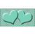 Mint White Quatrefoil And Mint Center Hearts Metal Novelty License Plate