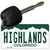 Highlands Colorado Novelty Metal Key Chain KC-12191