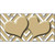 Gold White Chevron Gold Center Hearts Metal Novelty License Plate LP-4495