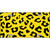 Yellow Black Cheetah Metal Novelty License Plate