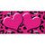 Pink Black Cheetah Pink Center Hearts Metal Novelty License Plate