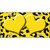 Yellow Black Cheetah Yellow Center Hearts Metal Novelty License Plate