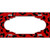 Red Black Cheetah Scallop Metal Novelty License Plate