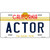 Actor California Novelty Metal License Plate