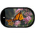 Butterfly - Monarch on Flower Novelty Metal Dog Tag Necklace DT-11234