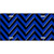 Blue Black Chevron Metal Novelty License Plate