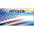 Nevada with American Flag Novelty Metal License Plate