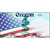 Oregon with American Flag Novelty Metal License Plate