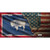 Wyoming/American Flag Novelty Metal License Plate