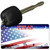 Texas with American Flag Novelty Metal Key Chain KC-12372