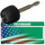 Vermont with American Flag Novelty Metal Key Chain KC-12374