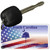 South Carolina with American Flag Novelty Metal Key Chain KC-12452
