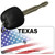 Texas with American Flag Novelty Metal Key Chain KC-12453
