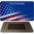 Michigan with American Flag Novelty Metal Magnet M-12449