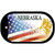 Nebraska with American Flag Novelty Metal Dog Tag Necklace DT-12451