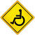 Handicap Yellow Novelty Metal Crossing Sign