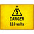 Danger 110 Volts Novelty Metal Parking Sign