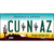 Cu N Az Novelty Metal License Plate