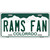 Rams Fan Novelty Metal License Plate