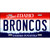 Broncos Novelty Metal License Plate