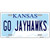 Go Jayhawks Novelty Metal License Plate Tag