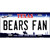 Bears Fan Novelty Metal License Plate