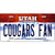 Cougars Fan BYU Novelty Metal License Plate