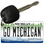 Go Michigan Novelty Metal Key Chain KC-12831