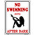 No Swimming Suits After Dark Metal Novelty Parking Sign