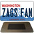 Zags Fan Novelty Metal Magnet M-13104